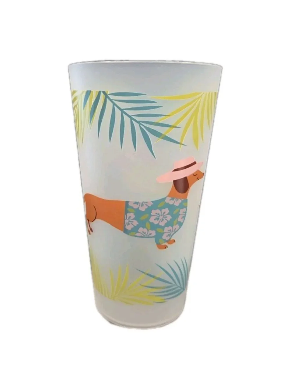 6 New Hawaiian Tropical Dachshund Plastic Indoor Outdoor Party Beverage Cup Set